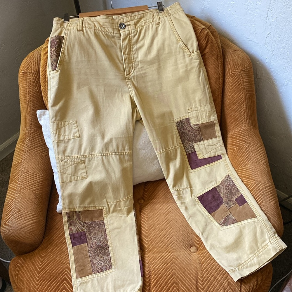 Free People Patchwork Khaki Pants